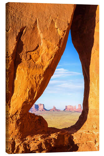 Canvas-taulu Teardrop arch sunset, Monument Valley, Arizona, USA