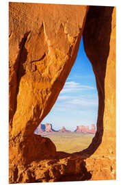 Foam board print Teardrop arch sunset, Monument Valley, Arizona, USA