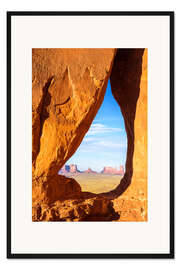Gerahmter Kunstdruck Teardrop Bogen Sonnenuntergang, Monument Valley, Arizona, USA