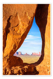 Poster Teardrop Bogen Sonnenuntergang, Monument Valley, Arizona, USA