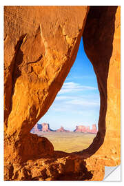 Sticker mural Teardrop arch sunset, Monument Valley, Arizona, USA