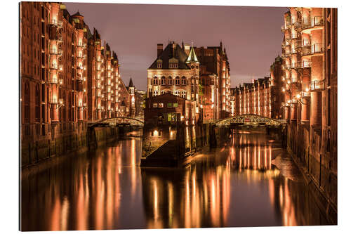 Cuadro de plexi-alu Cityscape Hamburg Speicherstadt