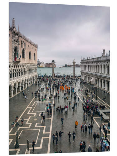 Tableau en PVC View of St Mark's square in a cloudy day, Venice, Italy