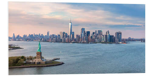 Foam board print New York skyline with Statue of Liberty