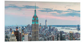 Foam board print Panoramic of Empire State Building and Manhattan skyline at sunset, New York city, USA