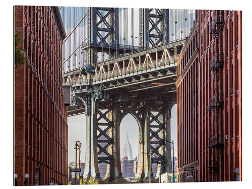 Gallery print Empire State building seen through Manhattan bridge, New York city, USA