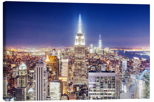 Canvas-taulu The Manhattan skyline at night, NYC