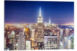 Gallery print The Manhattan skyline at night, NYC