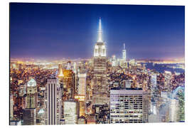 Magnettafel Die Skyline von Manhattan bei Nacht, NYC