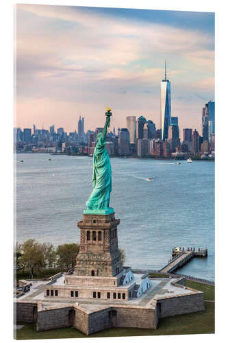 Acrylic print Statue of Liberty and One World Trade Center