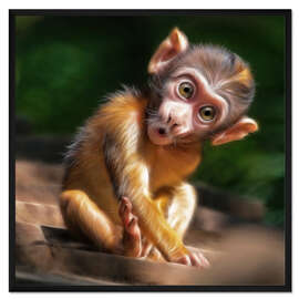 Gerahmter Kunstdruck Baby Äffchen