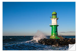 Självhäftande poster Lighthouse in Warnemuende