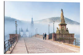 Stampa su alluminio Karl Theodor Bridge and Old Town in Heidelberg, Germany