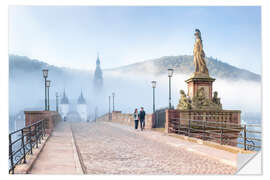 Självhäftande poster Karl Theodor Bridge and Old Town in Heidelberg, Germany