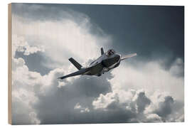 Tableau en bois Avion F-35