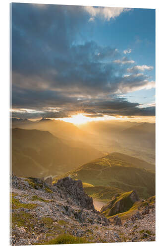 Quadro em acrílico Sunset in the Tyrolean Alps