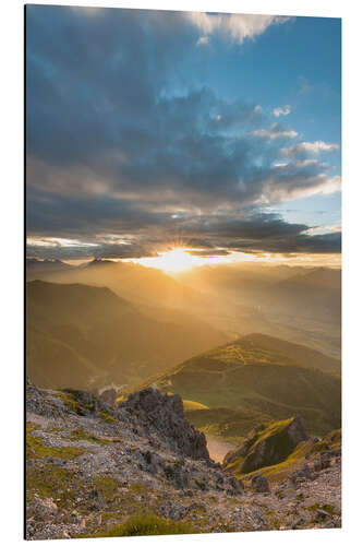 Cuadro de aluminio Sunset in the Tyrolean Alps