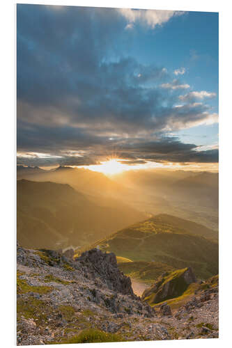 Foam board print Sunset in the Tyrolean Alps