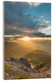 Cuadro de madera Sunset in the Tyrolean Alps