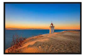 Gerahmter Kunstdruck Leuchtturm in den Dünen