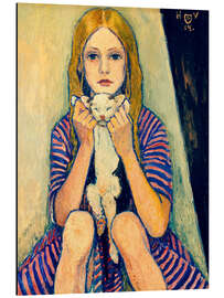 Magnettafel Mädchen mit Katze