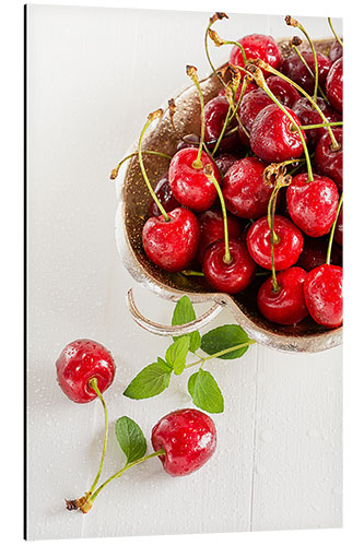 Aluminium print A bowl of delicious cherries