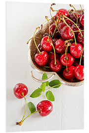 Foam board print A bowl of delicious cherries