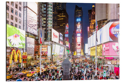 Tableau en aluminium Times Square illuminé, New York City