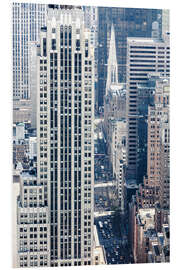 Foam board print Elevated view of 5th avenue, Manhattan, New York city, USA