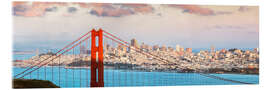 Stampa su vetro acrilico  Tramonto sul Golden Gate Bridge e la baia di San Francisco, California, USA - Matteo Colombo