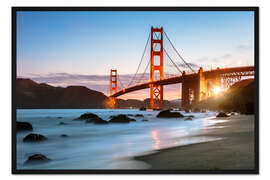 Gerahmter Kunstdruck Golden Gate Bridge mystisch