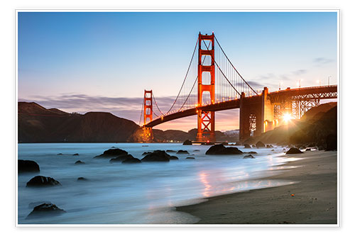 Póster Golden Gate Bridge mystical