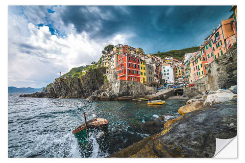 Naklejka na ścianę Riomaggiore during a storm