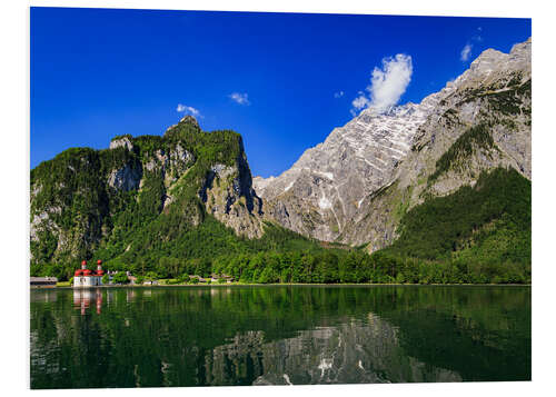 Foam board print Königssee mit St Bartholomä