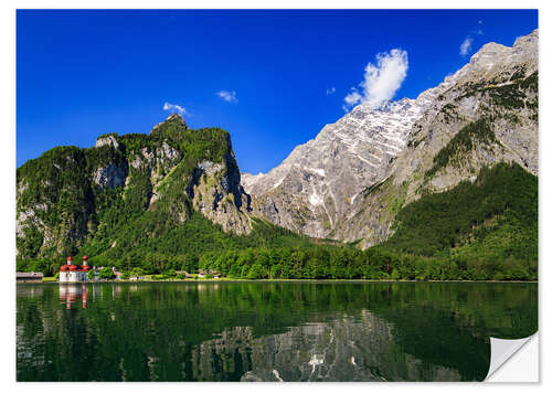 Sticker mural Königssee mit St Bartholomä