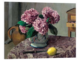 Quadro em plexi-alumínio Hydrangeas and Lemons