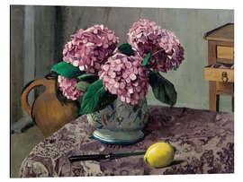 Magnettafel Hortensien und Zitronen