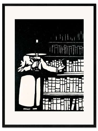 Impresión de arte enmarcada El amante de los libros sosteniendo