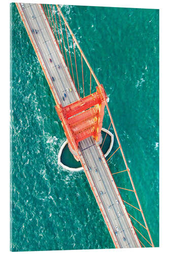 Acrylic print Aerial view of Golden gate bridge, San Francisco, California, USA