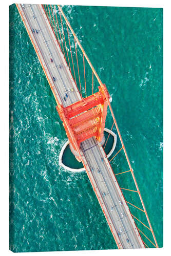 Canvastavla Aerial view of Golden gate bridge, San Francisco, California, USA