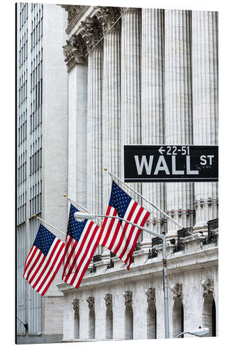 Tableau en aluminium Wall Street, New York Stock Exchange I