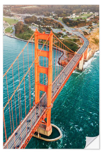 Adesivo murale Vista aerea del Golden Gate Bridge, San Francisco, California, USA