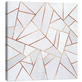 Lienzo Piedras blancas y líneas de cobre - Elisabeth Fredriksson