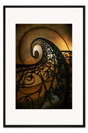 Gerahmter Kunstdruck Alte Wendeltreppe II