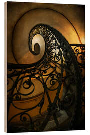 Quadro de madeira Old Spiral Staircase II