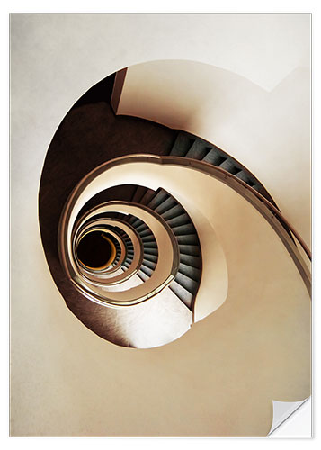 Wandsticker Beige Moderne Wendeltreppe