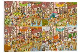 Magnettafel Die vier Jahreszeiten in meinem Dorf