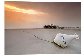 Hartschaumbild Surfen am Strand der Nordsee