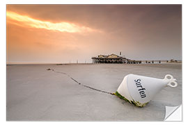 Wandsticker Surfen am Strand der Nordsee