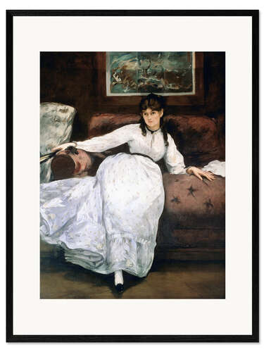 Ingelijste kunstdruk The rest or Portrait of Berthe Morisot
